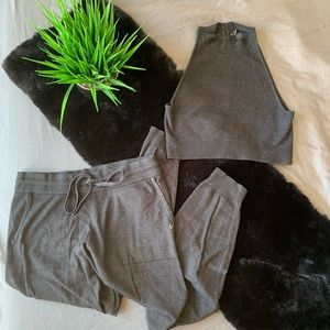 VS Sweat Suit Set Crop Halter Top and Joggers